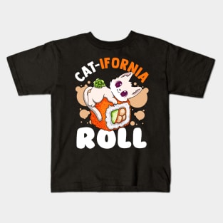 Cat-Ifornia Roll Funny Makizushi Sushi Roll Cute Cat lovers Kids T-Shirt